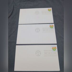 1987 Love Stamp First Day Issue Covers Set Of 3